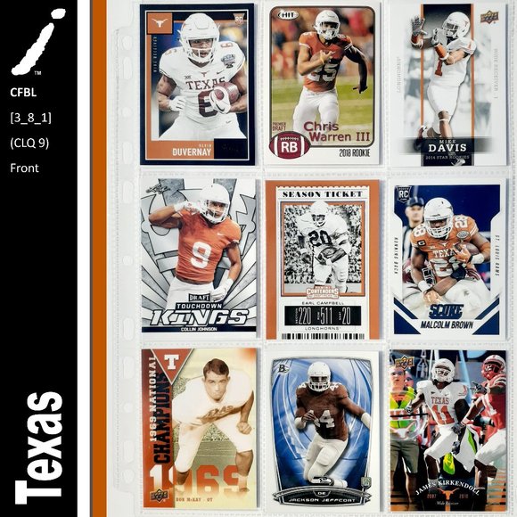NCAA Other - Texas Longhorns 9 Card Lot - CFBL [3_8_1]